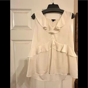 Ann Taylor white blouse - sleeveless with ruffle.  Hi lo style